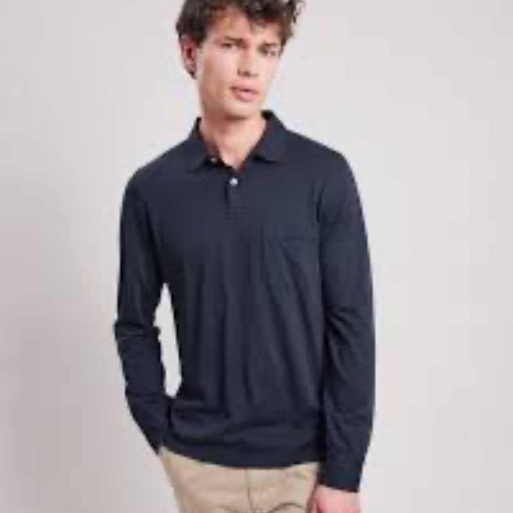 Hartford MEN'S MIDNIGHT BLUE COTTON JERSEY POLO size L